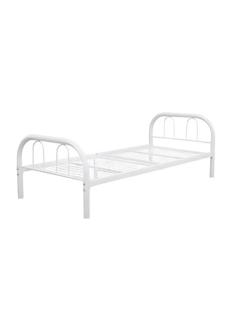 Generic Single Metal Bed Frame 90x190 cm – Heavy Duty Steel Bed for Adults, Staff, Hostel & Guest Room – white Powder Coated Finish – Noise-Free, Strong & Easy to Assemble  - Image 1