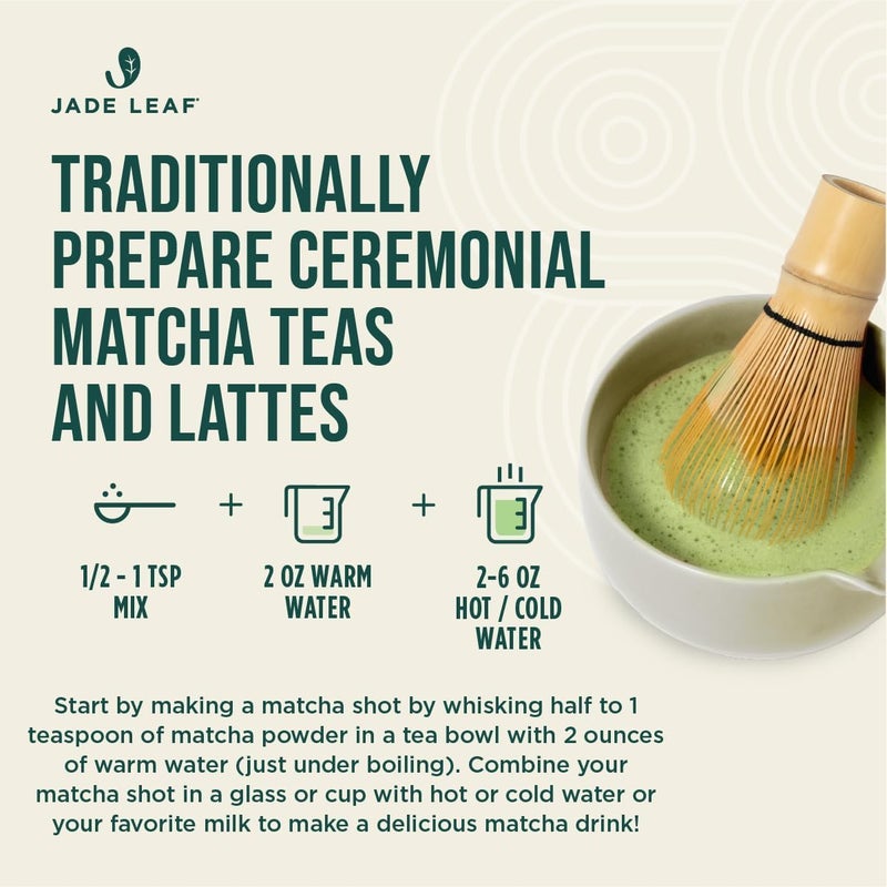 Jade Leaf Organic Matcha Green Tea Powder - Teahouse Edition - Premium Ceremonial Grade from Japan (3.53 Ounce Pouch) - Image 5