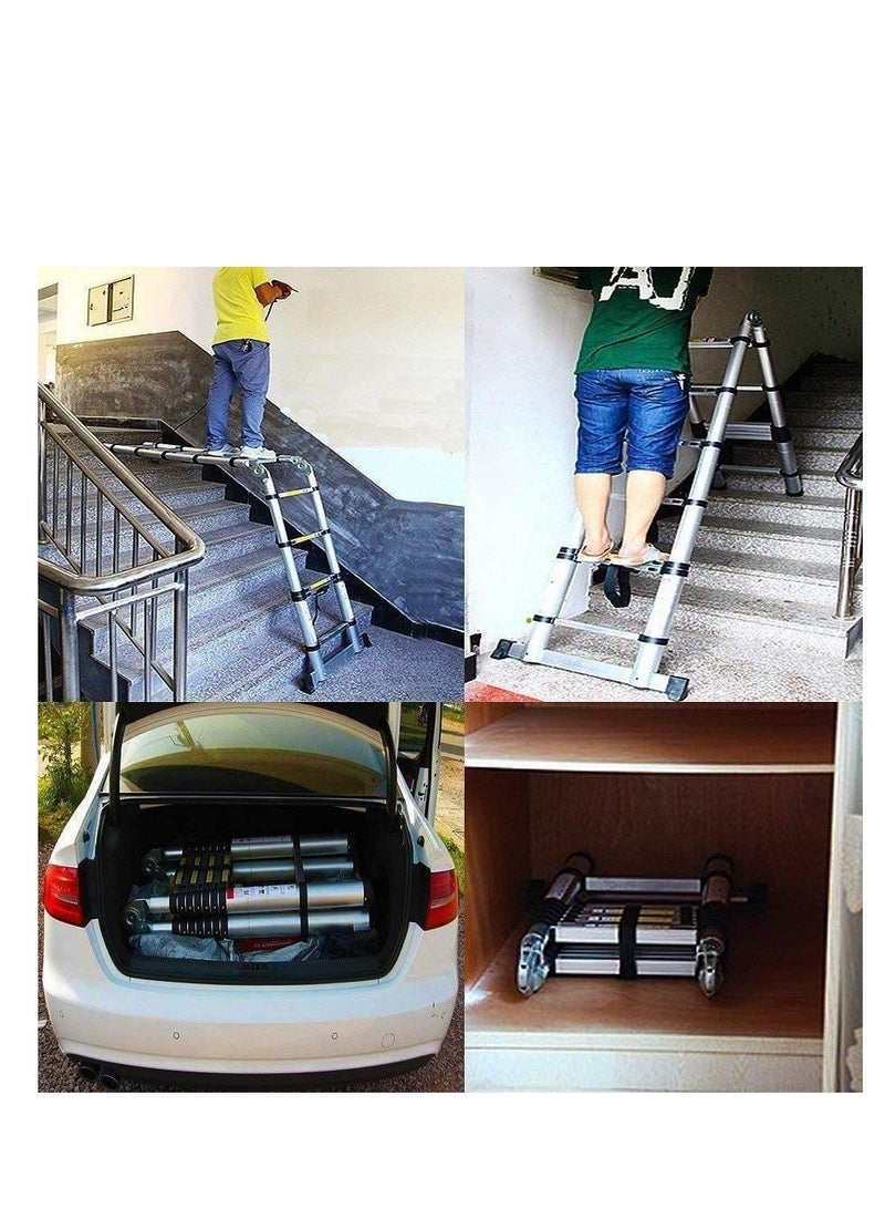 ROBUSTLINE Robustline Telescopic ladder of aluminum, 4.4 m, removable, multi-purpose, retractable - Image 2