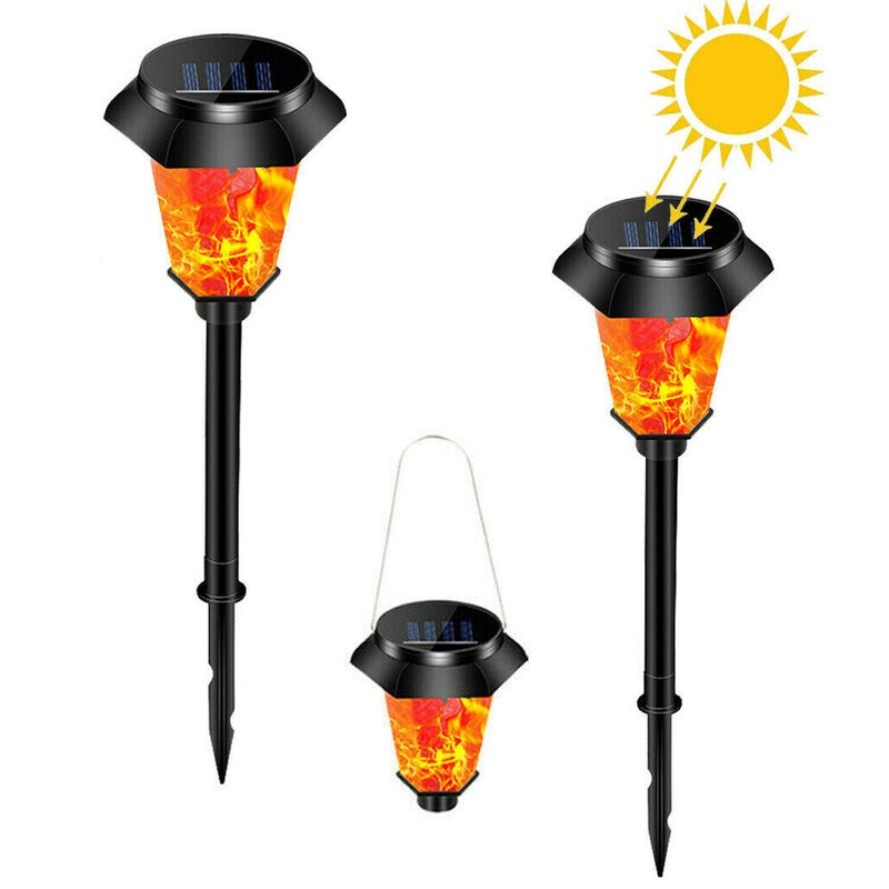 Bamboo Solar Flame Lamp Torch Lamp Bamboo Simulation Solar Flame Lawn Lamp Factory Supply(12 lamp hexagonal palace lamp style, Solar lawn lamp)1PCS - Image 1