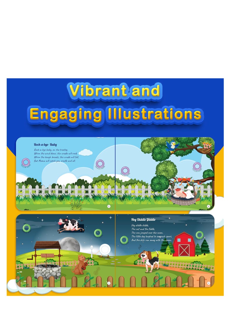 Kiddale Pack of 2 Musical Classical Nursery Rhymes and Chirping in The Sky Bird Rhymes Sound Book for 1+ Year Old|Interactive Touch n Play Sound Book|Learning & Education for 1-3 Years Old|Sing Along Books  - Image 3