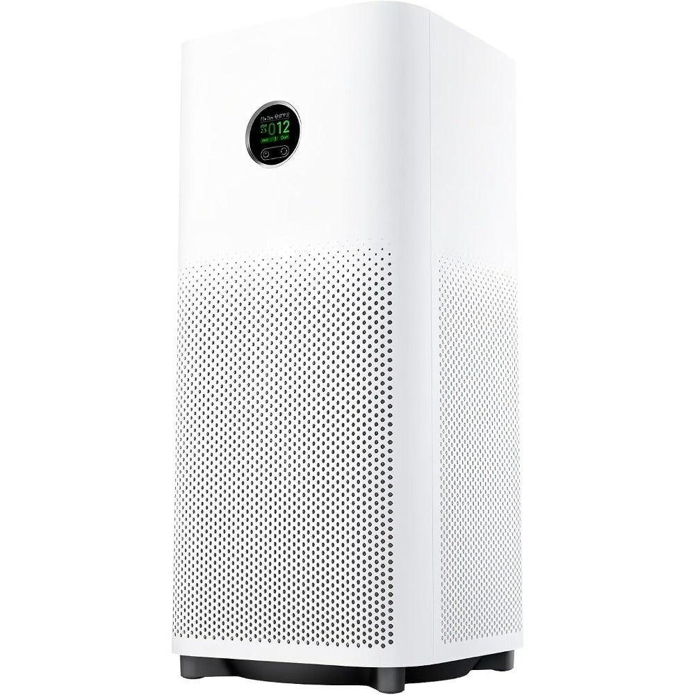 Smart Air Purifier for home use, composite plastic and metal body, white, 5-layer filter with UV light and 5-sensor system