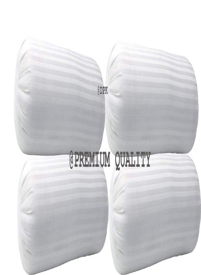 DPK White Bed Bolster Satin Striped || corroborate || Hotel Luxury Bolster || Round Bolster Pillow || Buttress || - Set of 4 pcs (10X27-inches) - Image 4
