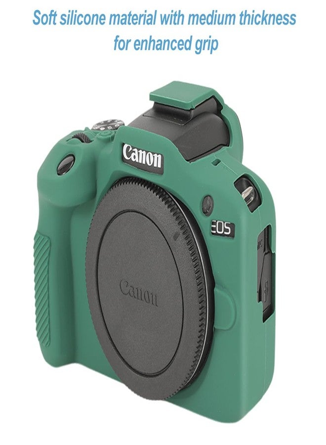 Pocoukate Case for Canon EOS R100 Camera, Soft Silicone Protective Cover Skin with EOS R100 Screen Protector Accessories for EOS R100 Mirrorless Camera Silicone Case - Deep-Green - Image 3