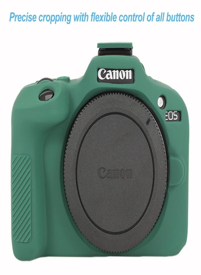 Pocoukate Case for Canon EOS R100 Camera, Soft Silicone Protective Cover Skin with EOS R100 Screen Protector Accessories for EOS R100 Mirrorless Camera Silicone Case - Deep-Green - Image 2