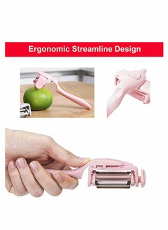 Y&D 3 in 1 Multifunctional Stainless Steel Fruit and Vegetable Peeler - Citrus Orange Potato Peelers with Rotating Serrated Straight Slicer Blades, Premium  - Image 2