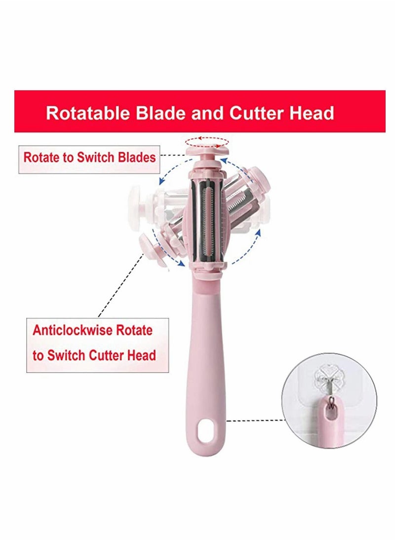 Y&D - 3 in 1 Multifunctional Stainless Steel Fruit and Vegetable Peeler - Citrus Orange Potato Peelers with Rotating Serrated Straight Slicer Blades, Premium - Image 1