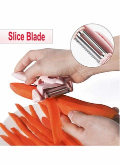 Y&D 3 in 1 Multifunctional Stainless Steel Fruit and Vegetable Peeler - Citrus Orange Potato Peelers with Rotating Serrated Straight Slicer Blades, Premium  - Image 3