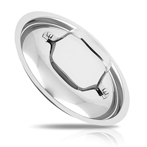 NutriChef Stainless Steel Saucepan Lid Sturdy and Durable StainResistant 15 Quart Kitchen Cookware Saucepot Lid w Handle Works w Kitchenware Pots Pans Set Model NCSSX45