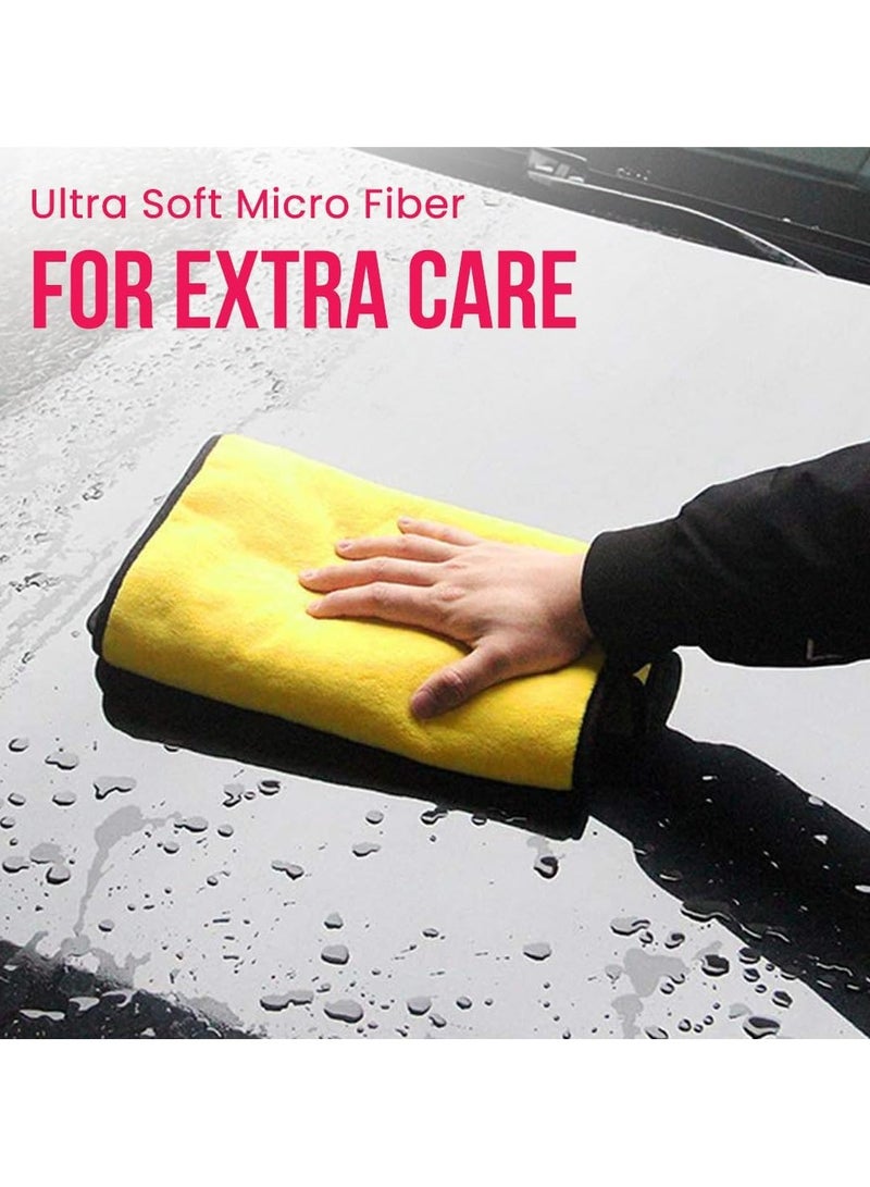 BRANDSFINITY Microfiber Towel Cloth 6Pcs Double Sided Extra Thick Plush Lint Super Absorbent Detailing for Car, Windows, Screen and Kitchen, 30X30 cm, Pack of 6  - Image 5