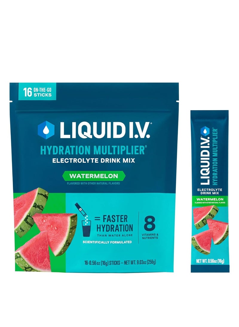 Liquid I.V. مضاعف الترطيب - مسحوق البطيخ لترطيب المشروبات مع أكياس إلكتروليت مكونة من 16 عصا  - Image 5