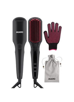 AGARO Hsb2206 Hair Straightening Brush 2In1 Hair Straightening And Combing Ionic Technology Antiscald Feature Temperature Control And Auto Shut Off Function Black  - Image 2