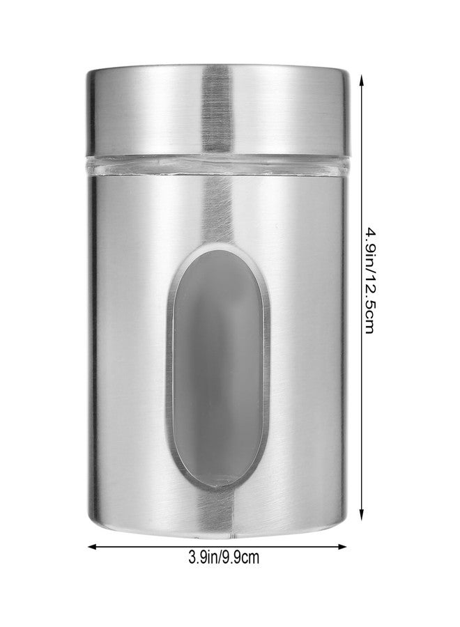 أموسفون حاوية تخزين من الفولاذ المقاوم للصدأ من أموسفن، سعة 600 مل، مزودة بغطاء ونافذة شفافة، مثالية لتخزين المواد الغذائية الجافة في المطبخ، مثل القهوة والشاي والسكر والحبوب. - Image 2