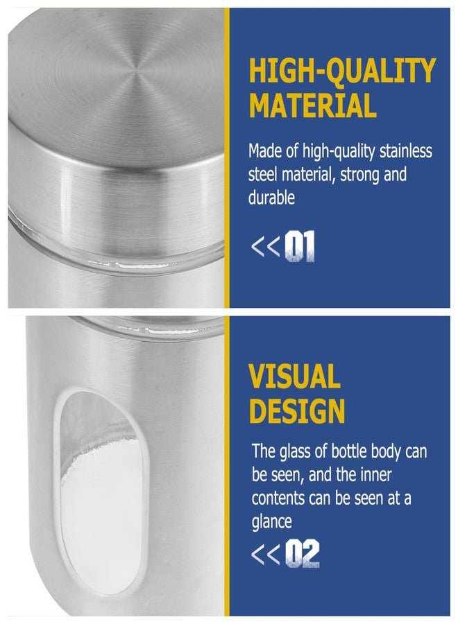 أموسفون حاوية تخزين من الفولاذ المقاوم للصدأ من أموسفن، سعة 600 مل، مزودة بغطاء ونافذة شفافة، مثالية لتخزين المواد الغذائية الجافة في المطبخ، مثل القهوة والشاي والسكر والحبوب. - Image 4