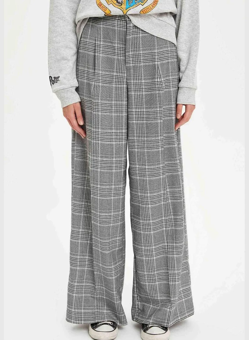DeFacto Relax Fit Square Print Wide Leg Trouser