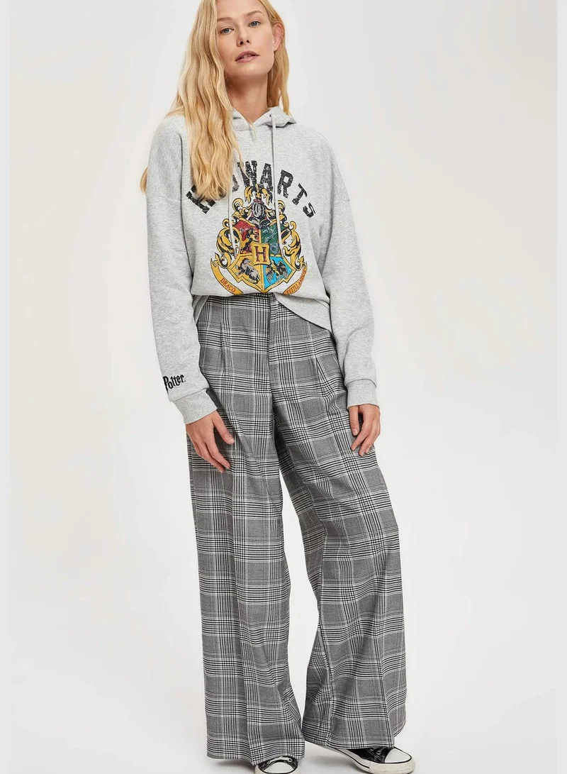 DeFacto Relax Fit Square Print Wide Leg Trouser
