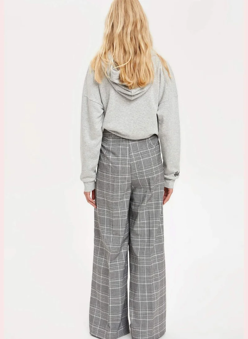DeFacto Relax Fit Square Print Wide Leg Trouser