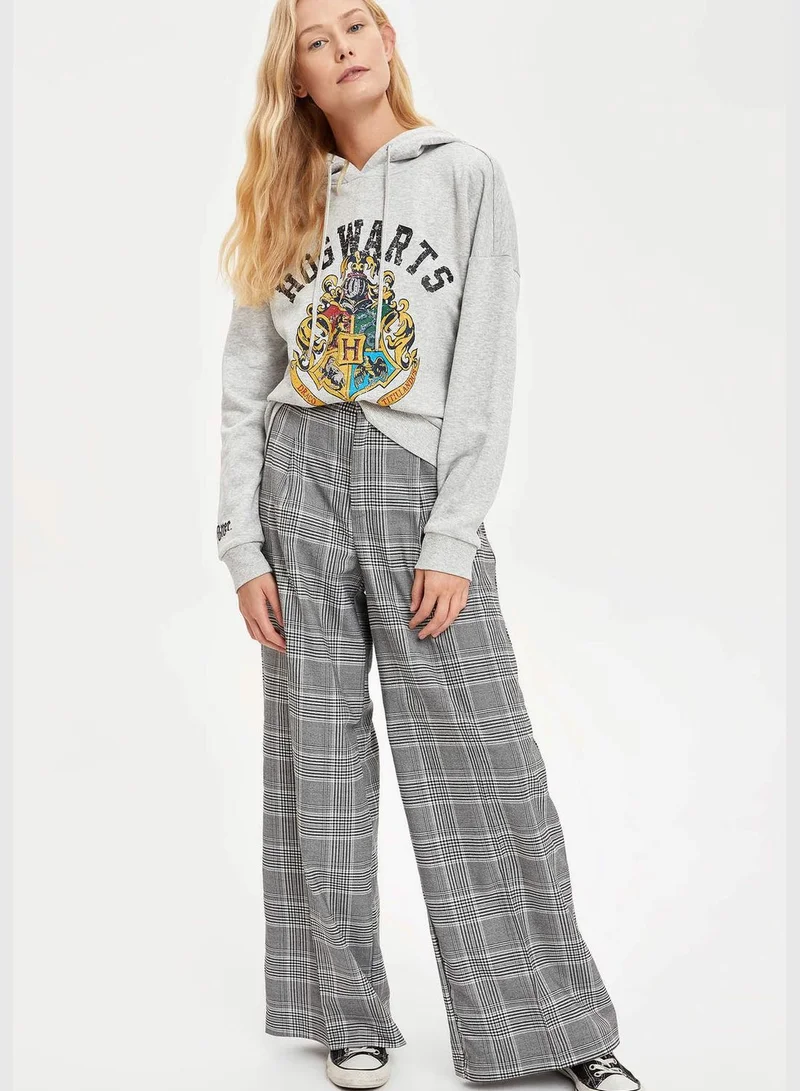 DeFacto Relax Fit Square Print Wide Leg Trouser