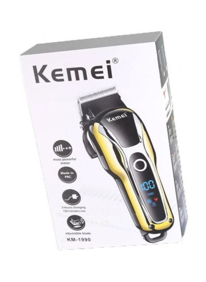 Kemei Km-1990 Hair Clipper Rechargeable Shaver Black/Gold - Image 3