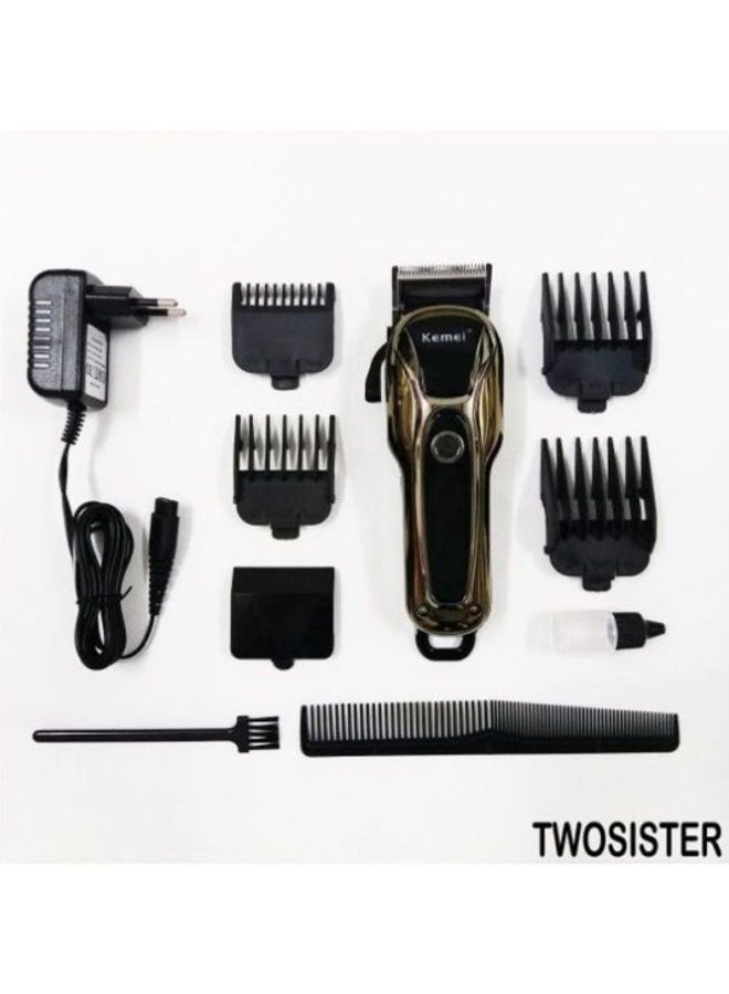 Kemei Km-1990 Hair Clipper Rechargeable Shaver Black/Gold - Image 5