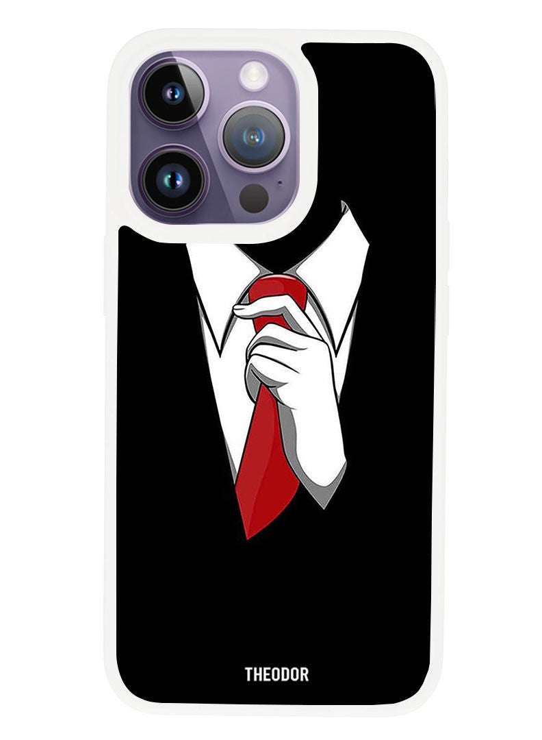 Theodor Protective Case Anti Scratch Shock Proof Cover For APPLE IPHONE 14 PRO Men Suit (White Bumper) - Image 1