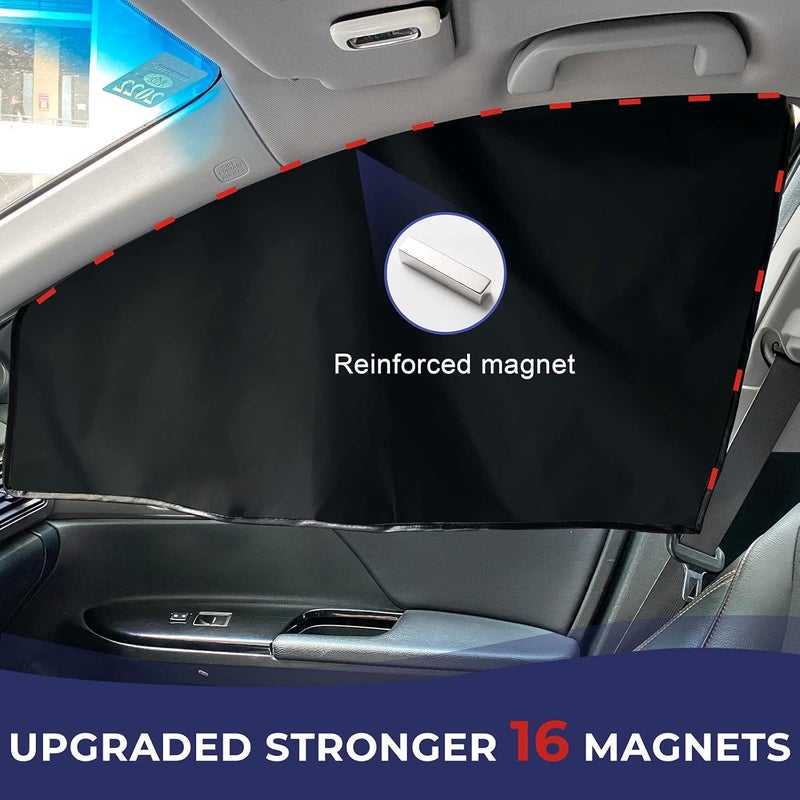 MERTTURM Car Sun Shade for Side Window, Premium Magnetic Car Curtain to Block Over 99% UV RAYS & HEAT, Car Window Shades for Baby/Kid/Pet, Easy to Install, Universal Fit SUV Truck, Front Window[2PACK] - Image 2