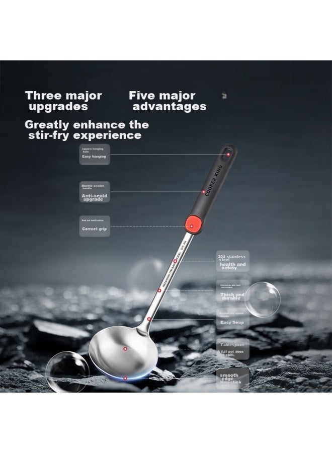 COOKER KING Cooker King Soup Ladle 304 Stainless Steel Thickened Heat-resistant Handle Non-coated Pot Special Hanging Bxg02hd  - Image 2