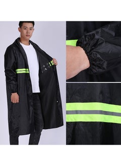 DUNISO Mens Long Raincoat Waterproof Rain Jacket Hooded Rain Poncho Lightweight Emergency Jacket for Outdoor Activities  - Image 3