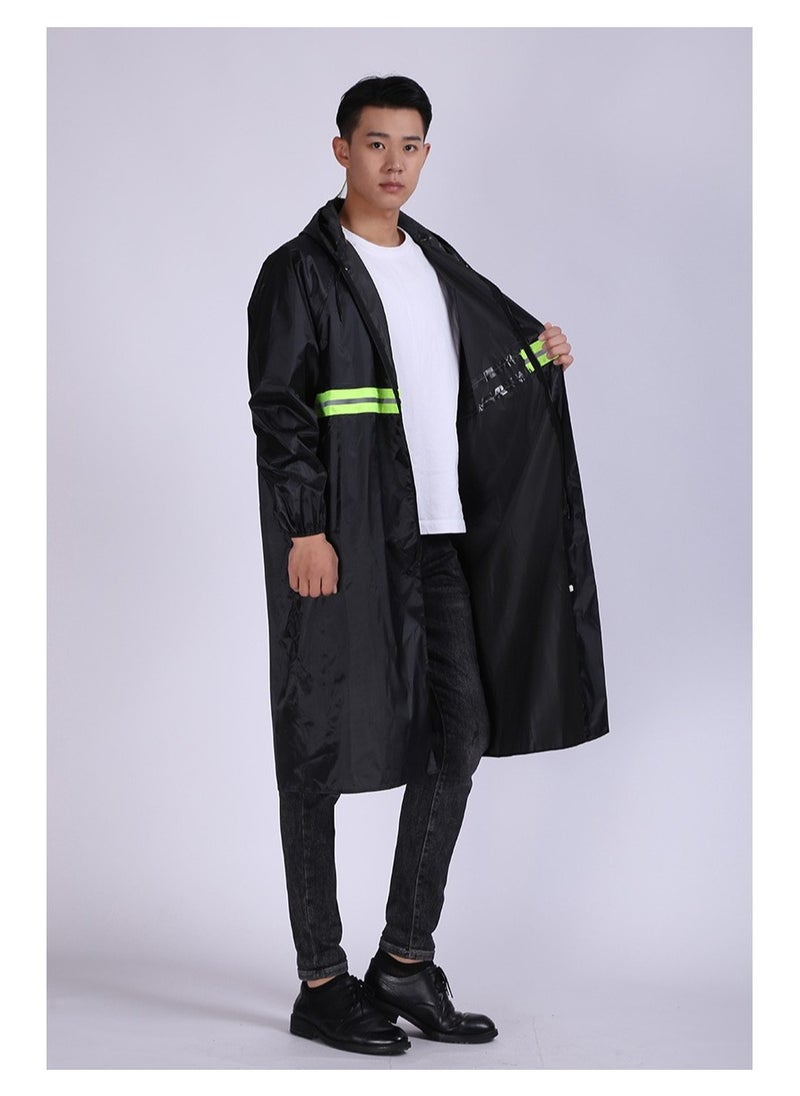DUNISO - Mens Long Raincoat Waterproof Rain Jacket Hooded Rain Poncho Lightweight Emergency Jacket for Outdoor Activities - Image 1