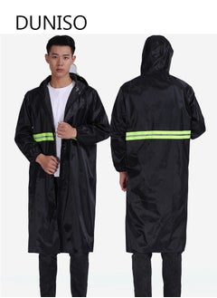 DUNISO Mens Long Raincoat Waterproof Rain Jacket Hooded Rain Poncho Lightweight Emergency Jacket for Outdoor Activities  - Image 1