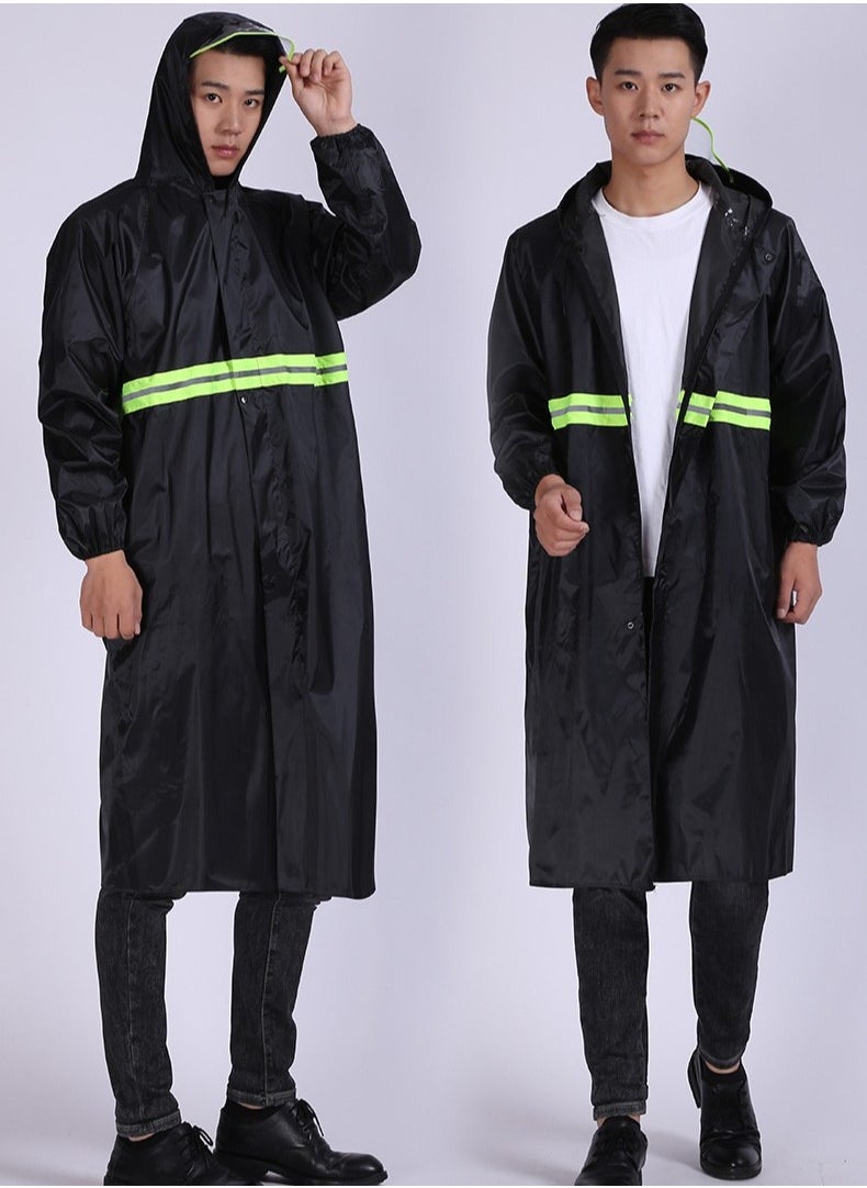 DUNISO - Mens Long Raincoat Waterproof Rain Jacket Hooded Rain Poncho Lightweight Emergency Jacket for Outdoor Activities - Image 1