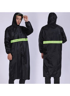 DUNISO Mens Long Raincoat Waterproof Rain Jacket Hooded Rain Poncho Lightweight Emergency Jacket for Outdoor Activities  - Image 2