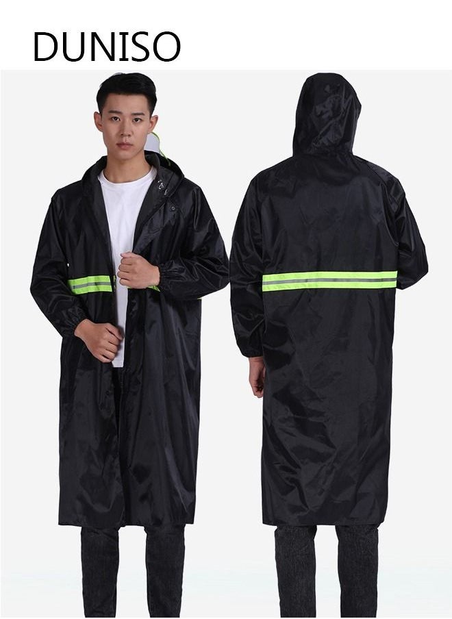 DUNISO Mens Long Raincoat Waterproof Rain Jacket Hooded Rain Poncho Lightweight Emergency Jacket for Outdoor Activities Best Price UAE Dubai Abu Dhabi