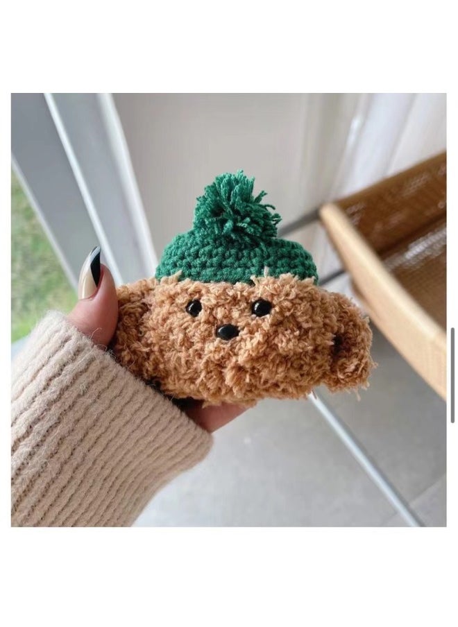 Generic - Airpods 4 Headphone Protective Case Cartoon Plush Doll For Apple1/2/3 Gen Pro Wireless Bluetooth Soft-Color:Plush Soft Shell-green Long Hat Puppy-Model:Airpods Pro/Pro2 Universal (protective Sleeve) - Image 1