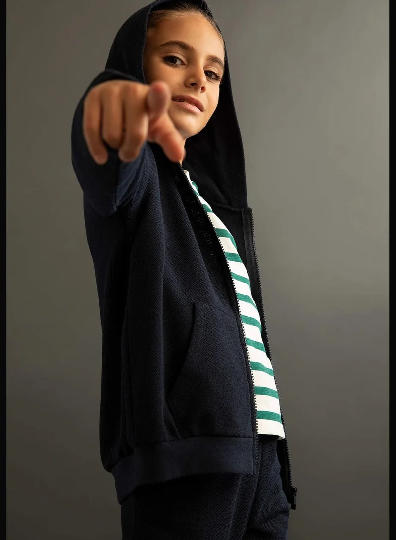 DeFacto Boy Regular Fit Hooded Long Sleeve Cardigan / Bolero