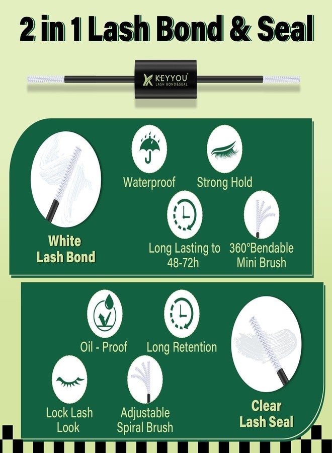 KEYYOU Lash Bond and Seal 10ML White Bond and Seal Lash Glue KEYYOU Lash ClUSter Glue MasUSra for Long Lasting WaterProof Lash Extension Glue Clear-5ml+5ml - Image 3