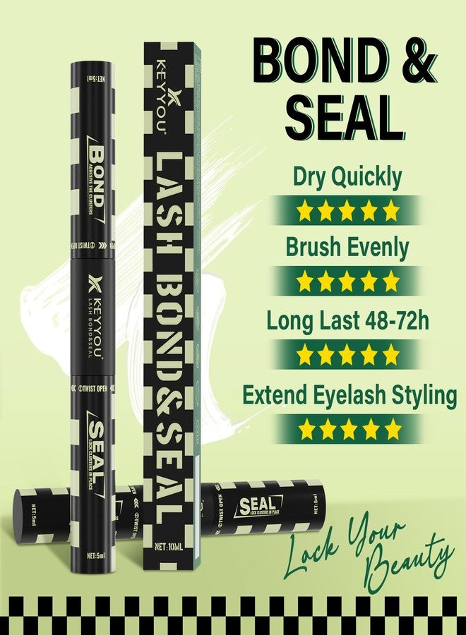 KEYYOU Lash Bond and Seal 10ML White Bond and Seal Lash Glue KEYYOU Lash ClUSter Glue MasUSra for Long Lasting WaterProof Lash Extension Glue Clear-5ml+5ml - Image 4