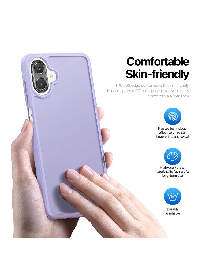 دوكس دوتشيز ياند جراب لموبايل ايه سامسوج ايه 07 4G جراب نحيف مضادة للصدمات وشفافة غير لامعة ومضادة للخدش ومضادة للصدمات مصنع من البولي يوريثين الحراري بولي كربونات البولي بروبلين سيليكون - ارجواني فاتح - Image 4