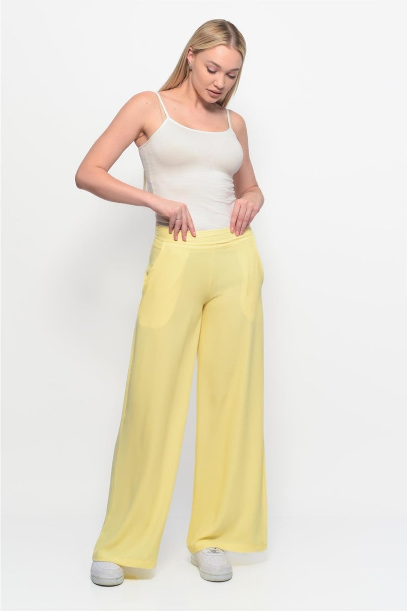 Nuseel Classic Wide Leg Pants Yellow  - Image 3