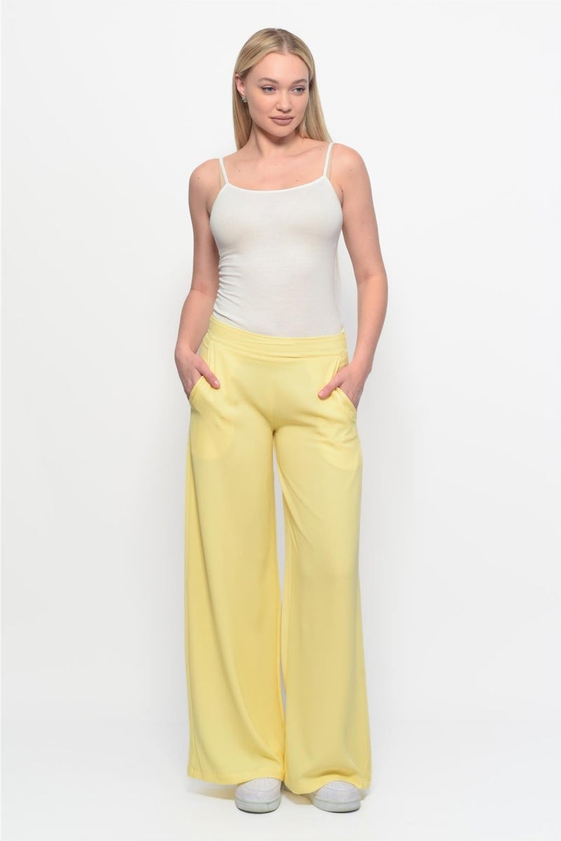 Nuseel Classic Wide Leg Pants Yellow  - Image 1
