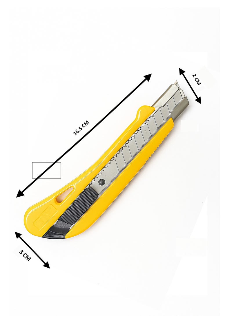 Biella Utility Knife, Retractable Box Cutter For Cartons, Cardboard And Boxes, 18Mm Wider Razor Sharp Blade, Smooth Mechanism, Perfect For Office And Home Use - Image 2