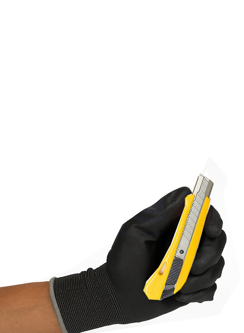 Biella Utility Knife, Retractable Box Cutter For Cartons, Cardboard And Boxes, 18Mm Wider Razor Sharp Blade, Smooth Mechanism, Perfect For Office And Home Use - Image 3