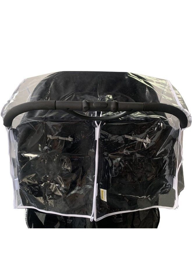 Ezkindheit - Universal Waterproof Twins Baby Pushchair Rain Cover Side By Side Double Pushchair Dust Proof Cover Baby Carriage Pram Accessories Stroller Raincover - Image 1