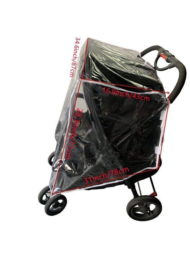 Ezkindheit - Universal Waterproof Twins Baby Pushchair Rain Cover Side By Side Double Pushchair Dust Proof Cover Baby Carriage Pram Accessories Stroller Raincover - Image 1