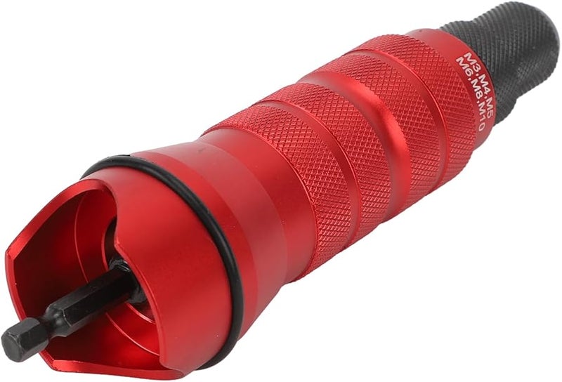 مجموعة محول مثقاب برشام كهربائي مع ٦ رؤوس قابلة للتبديل لصيانة بناء مصاعد السيارات - Image 4