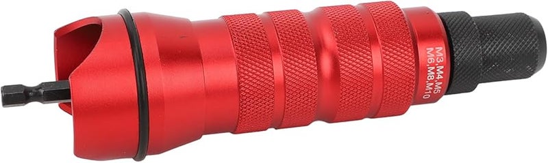 مجموعة محول مثقاب برشام كهربائي مع ٦ رؤوس قابلة للتبديل لصيانة بناء مصاعد السيارات - Image 1