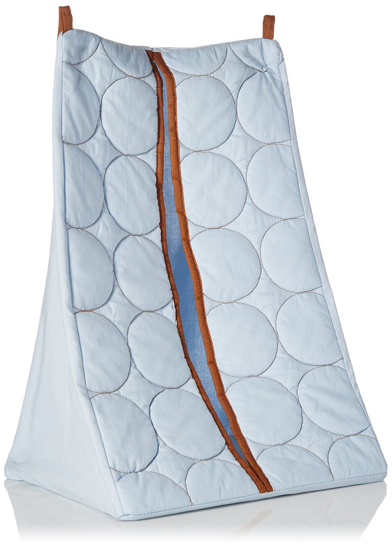 Bacati Quilted Circles Blue and Chocolate Diaper stcker - Image 1