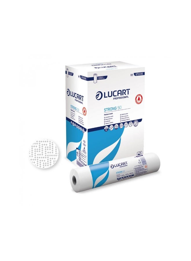 لوكارت رول غطاء سرير Lucart | ورق طبي للاستعمال مرة واحدة 2 طبقة | غطاء لطاولات الفحص والعلاج | 135 ورقة | 6 رول - Image 1