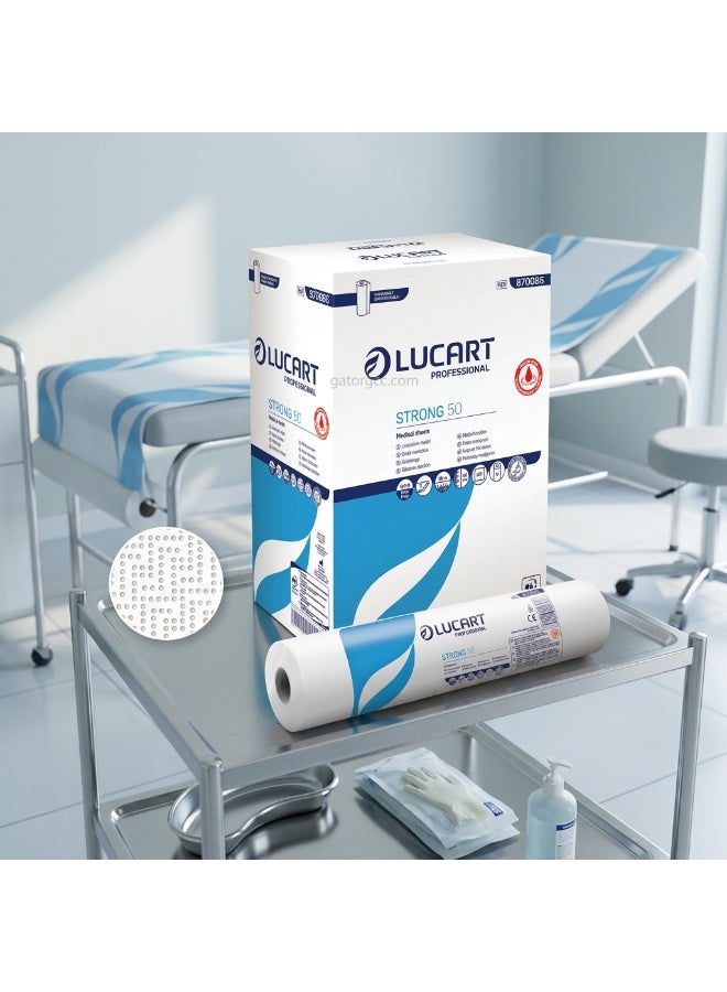لوكارت رول غطاء سرير Lucart | ورق طبي للاستعمال مرة واحدة 2 طبقة | غطاء لطاولات الفحص والعلاج | 135 ورقة | 6 رول - Image 3