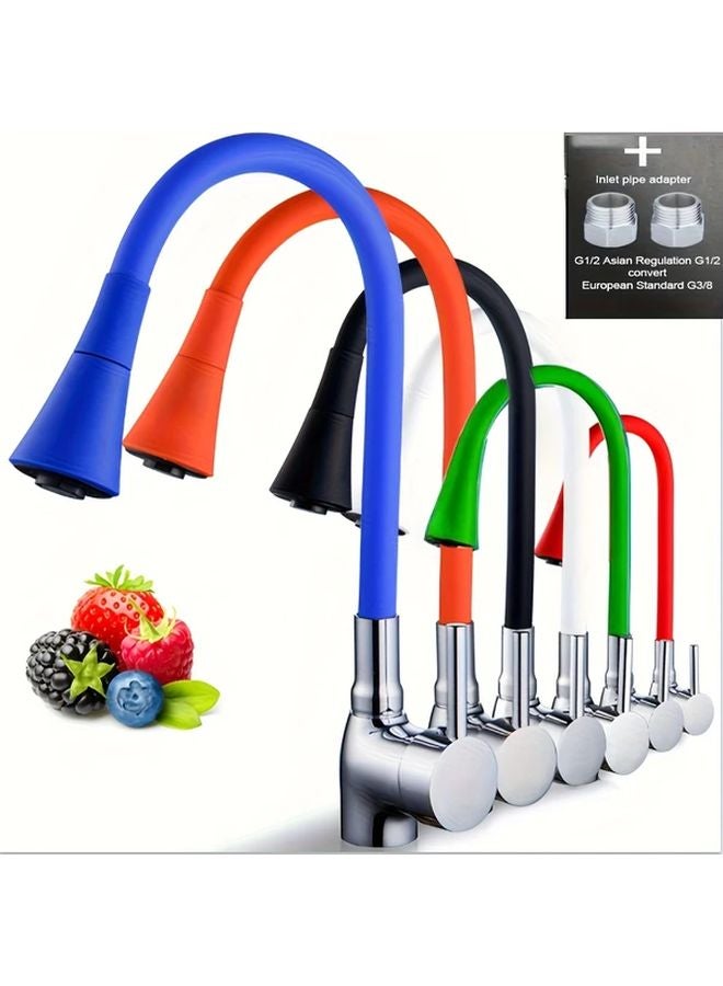 Orange 360 Rotating Flexible Kitchen Faucet Single Handle Hot Cold Mixer - Image 2